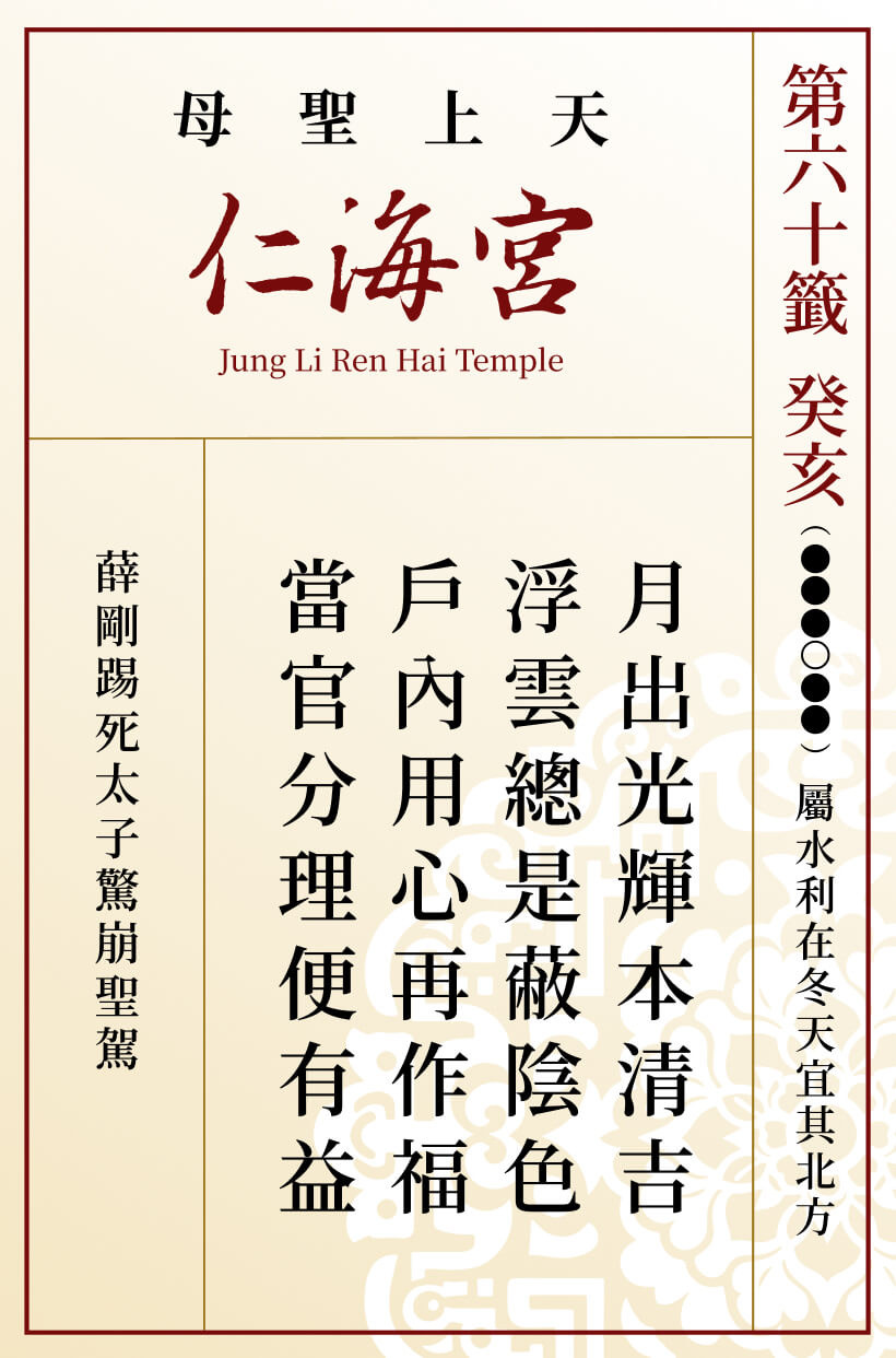 第六十籤 癸亥